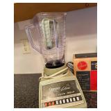 Vintage Osterizer Galaxie Blender, Hoover 8900 Mixer, Cookbooks, and Glassware Assortment