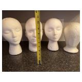 Set of 4 Styrofoam Mannequin Heads