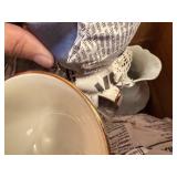 Assorted Vintage Teacups, Saucers, and Glass Bowls Collection