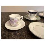 Set of 4 Assorted Vintage Demitasse Cup and Saucer Sets - Royal Doulton, Weimar, Limoges, Avon