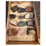Vintage Boxed Collection of 12 Mineral and Rock Specimens
