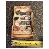 Vintage Boxed Collection of 12 Mineral and Rock Specimens