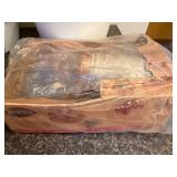 Set of 4 Vintage White Enamel Wash Basins and Red Trim Utility Pot with Mirro Food Chopper