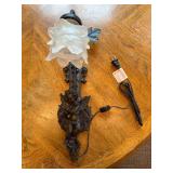 Cherub Wall Sconce Lamp with Frosted Glass Shade