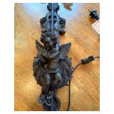 Cherub Wall Sconce Lamp with Frosted Glass Shade