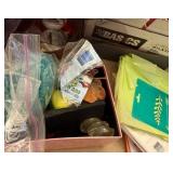 Holiday and Craft Supplies Collection with Ribbons, Wrapping Paper, Pinecones