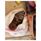 Holiday and Craft Supplies Collection with Ribbons, Wrapping Paper, Pinecones