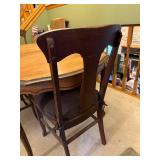 Antique Wooden Dining Table with 4 Chairs and 18-Inch Leaf