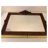 Vintage Rectangular Wall Mirror with Ornate Carved Wood Frame