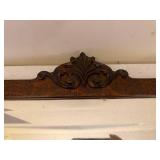 Vintage Rectangular Wall Mirror with Ornate Carved Wood Frame