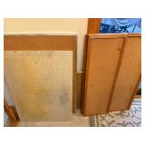 Lot of 4 Cork Bulletin Boards Assorted Sizes with Wood and Metal Frames