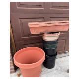 Collection of Assorted Outdoor Garden Pots and Planters