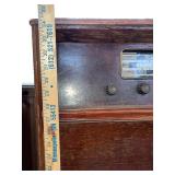 Vintage Wood Console AM Radio and Record Player Cabinet