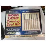 Pittsburgh 8 Piece Wood Lathe Turning Tool Kit with Delta Case