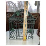 Lot of 3 Decorative Birdcages and Rustic Birdhouse