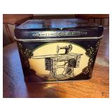Singer 99K Vintage Sewing Machine with Decorative Tin and Accessory