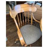 Wood Dining Table with 4 Rolling Chairs