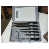 Camping and Outdoor Lot: Knife Set, Vintage Thermoses, Shovel, and Camp Stove