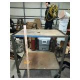 Metal Utility Cart with Two Shelves and Casters