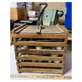 Vintage Owosso MFG Wooden Egg Crate with Egg Trays