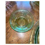 Vintage Depression Glass and Art Glass Dish Collection - Pink, Green, Amber, and Black