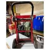 Heavy Duty Red Hand Truck with Folding Extension and Mesh Back