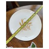 Mixed Vintage Tableware Set with Glass Goblets, Plates, Bowls, and Decorative Tray