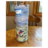 Handcrafted Felted Wool Vase with Faux Pussy Willow Stems