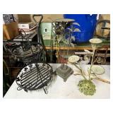 Set of 3 Vintage Metal Plant Stands Candle Holders Ornate Designs