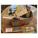 Large Assortment of Paint Brushes, Rollers, and Caulk Remover Tools