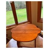 Wood Side Table with Shelf and Unique Shaped Top