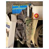Archery Hunting and Outdoor Accessory Lot with Bag, Tree Seat, Arrow Stop Target, and Gear