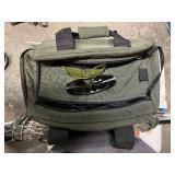 Archery Hunting and Outdoor Accessory Lot with Bag, Tree Seat, Arrow Stop Target, and Gear