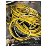 Assorted Extension Cords, Hardware, Wiring, and Fittings Lot