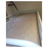 White Metal Twin over Full Bunk Bed with Mattresses 77x58x60 Inches