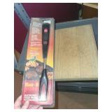 Kitchen Cookware and Utensil Collection Including Soup Pots, Roaster, and Thermometer Fork