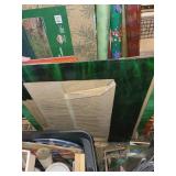 Stained Glass Art and Tool Lot with Glass Sheets, Lead Came, and Supplies