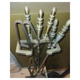 Brass Fireplace Tool Set with Stand