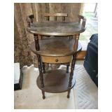 Vintage Three-Tier Wooden Side Table with Drawer