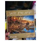 Wildlife 750 Piece Jigsaw Puzzle and Duck Stamps and Prints Book Set