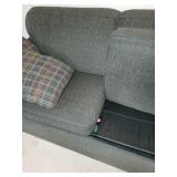 Pull-Out Sofa Bed with Plaid Accent Pillows