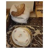 Vintage Serving Platter and Tray Set with Glass and Porcelain Pieces