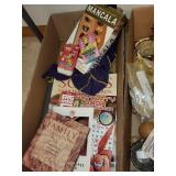 Assorted Household Items including Board Game, Art Prints, and Collectibles