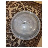 Vintage Gray Enamelware Stock Pot with Assorted Kitchen Utensils