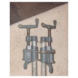 Pair of Heavy Duty Pipe Clamps with Adjustable Heads
