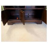 Wooden Media Console Cabinet with Three Doors and Shelving