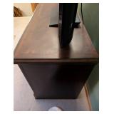 Wooden Media Console Cabinet with Three Doors and Shelving