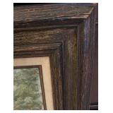 Framed Landscape Oil Painting on Canvas with Rustic Wood Frame