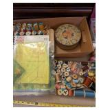 Large Sewing Supplies Collection with Thread, Notions, and Vintage Tins
