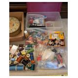 Large Sewing Supplies Collection with Thread, Notions, and Vintage Tins